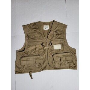 (#7) Ausable Fishing Vest/fisherman Men's Size Large Khaki Full Zip